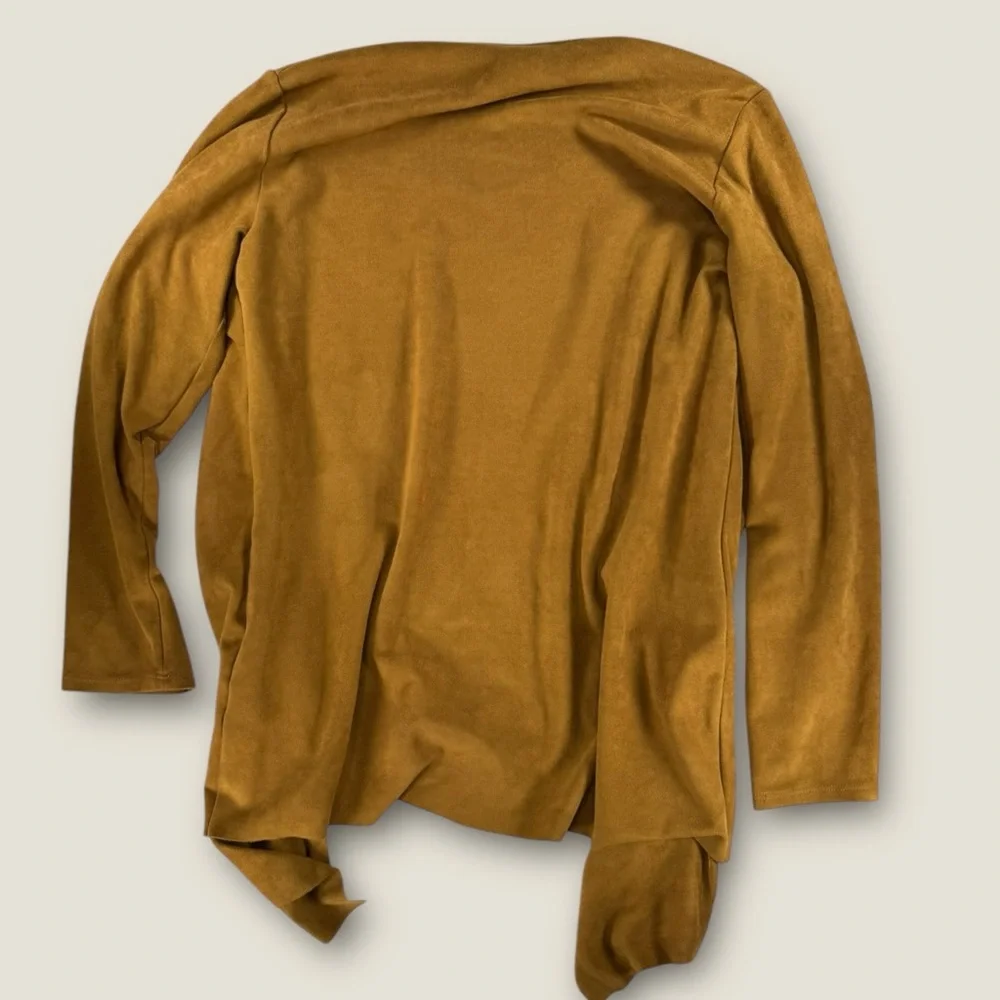 Vocal Women's Faux Suede Open Front Cardigan Jacket - Picture 7 of 9
